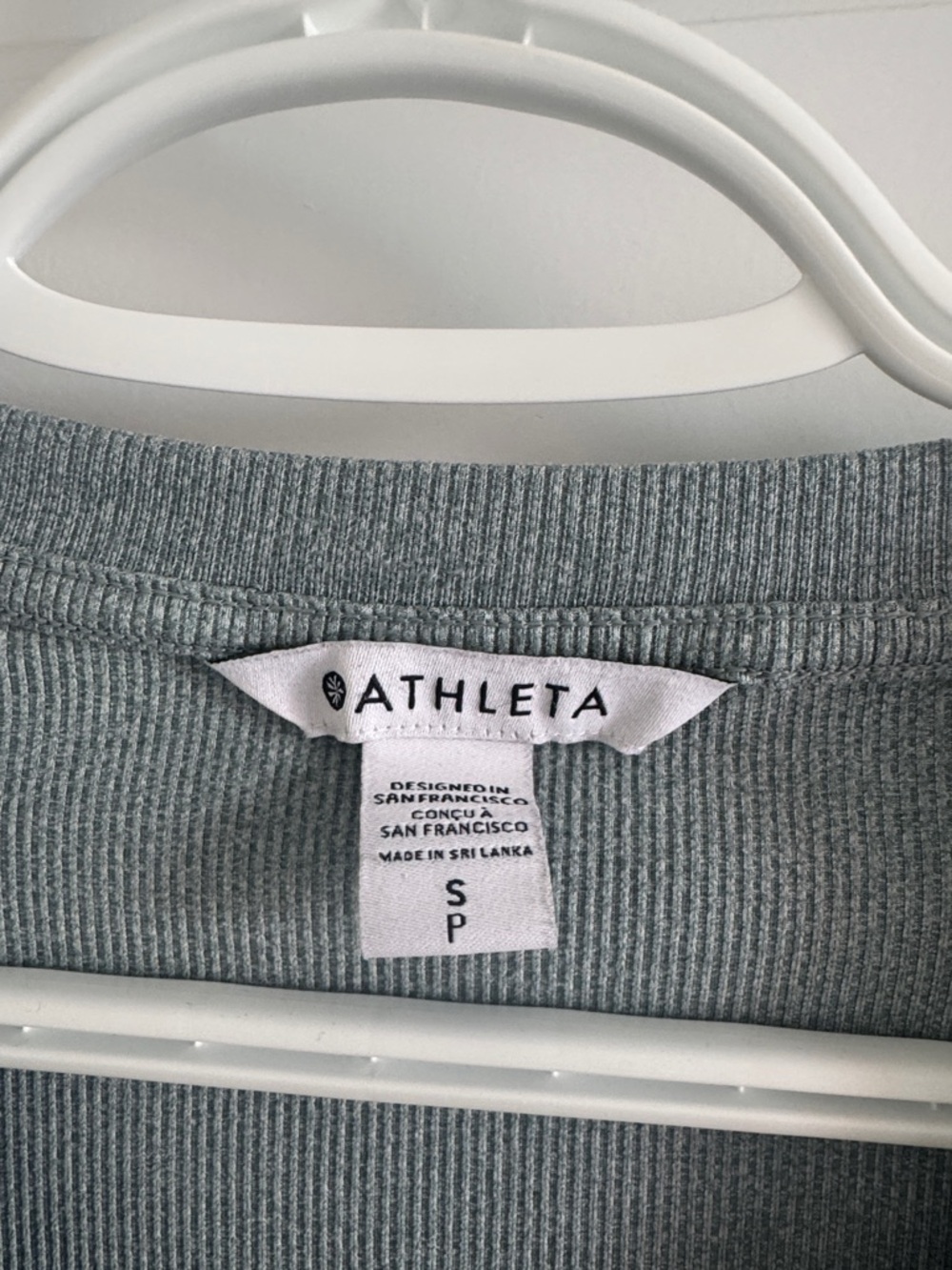 Athleta Ribbed Henley Long Sleeve Top in Sage - Picture 3 of 4